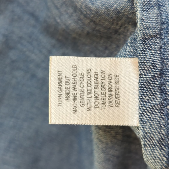 CJ Banks Embroidered Long Sleeve Denim Over Shirt 1X Blue - Picture 10 of 14